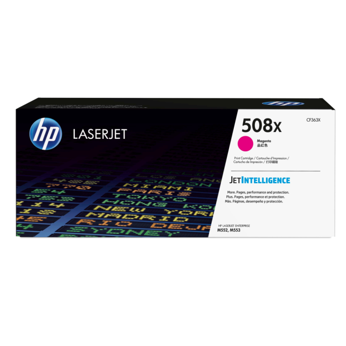 HP Laserjet M553 Toner 508X Magenta 9.500 paginas alta capacidad HP Laserjet M553 Toner 508X Magenta 9.500 paginas alta capacidad