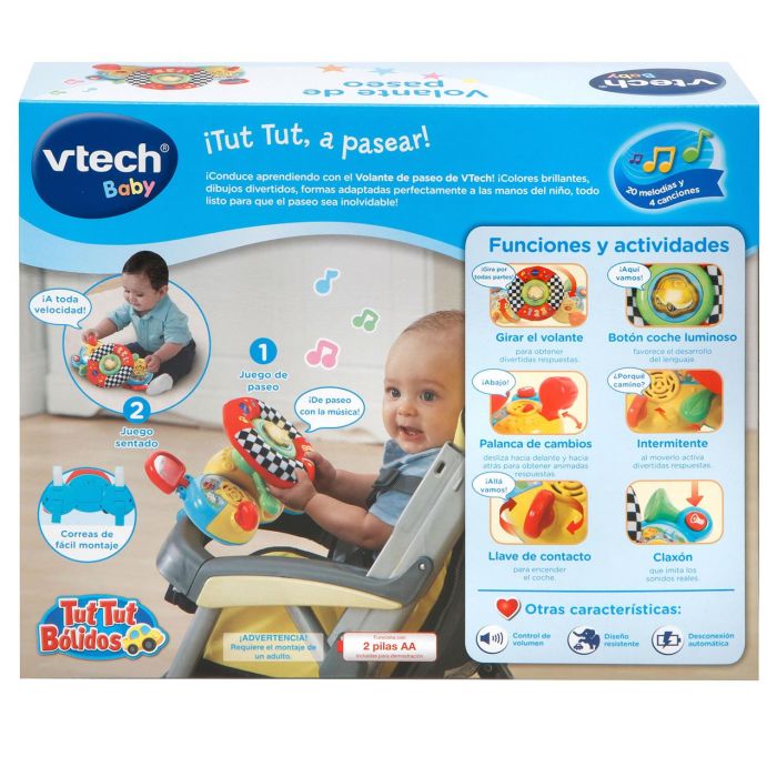 V-Tech Volante Interactivo Infantil 80-192522 con Voz, Luces y Música para Aprender Educación Vial y Conducción 4