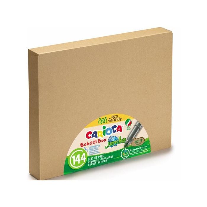 Carioca Rotuladores Jumbo Eco Colores Surtidos Caja Schoolbox 144 Ud