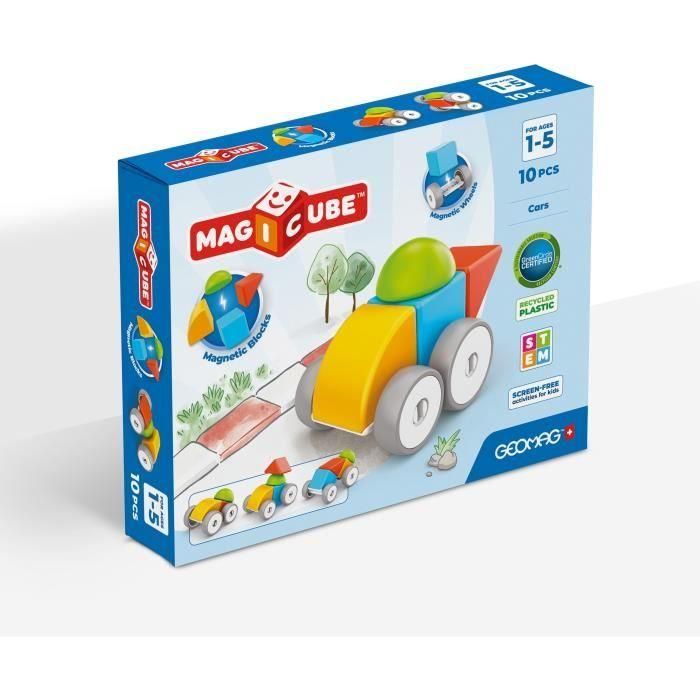 Bloques Magnéticos - GEOMAG - Magicube 308 - 10 piezas - Varias formas - Vehículos - Plástico reciclado Bloques Magnéticos - GEOMAG - Magicube 308 - 10 piezas - Varias formas - Vehículos - Plástico reciclado