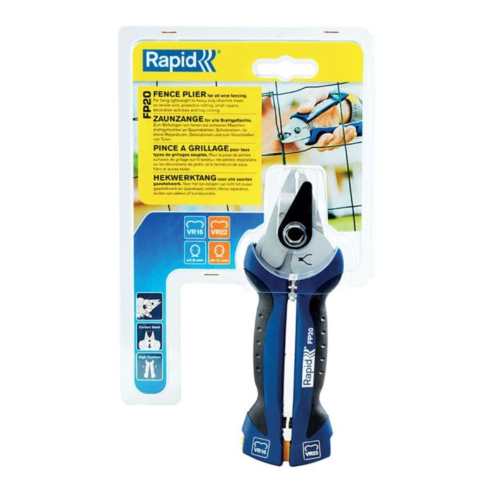 Rapid Tenaza para cercas fp20 23468000 con empuñadura ergonómica, compatible con grapas vr16 y vr22 4