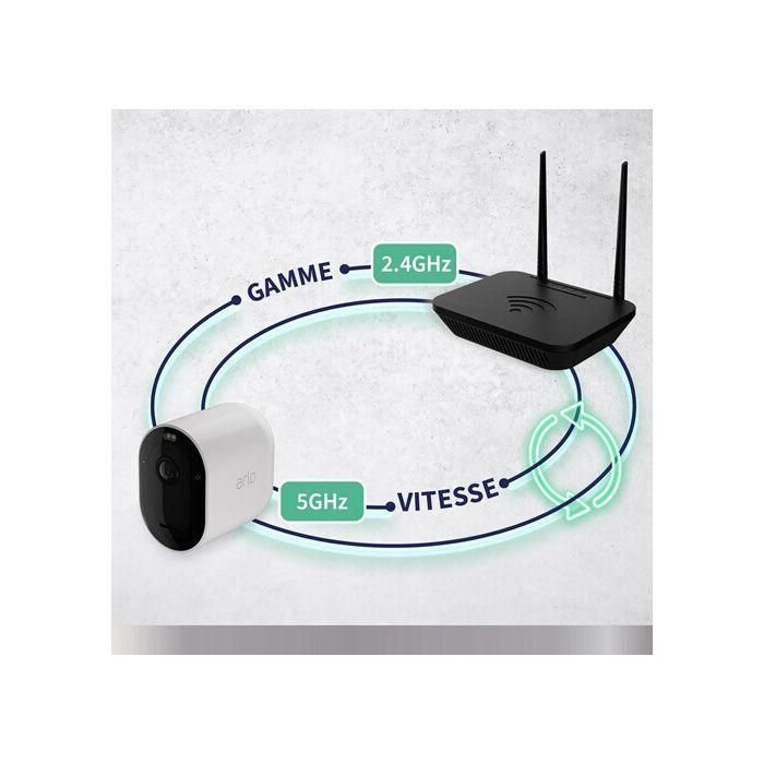 Arlo AAAOU33059 Pro 5 2K+ Cámara de Seguridad Conectada - 4 Cámaras - Visión Nocturna a Color - Wi-Fi Doble Banda 5