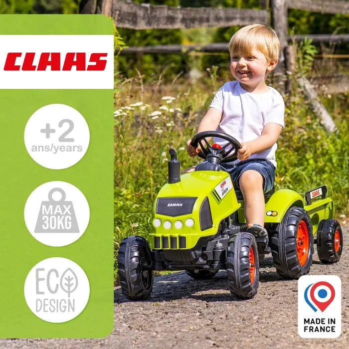 Falk Tractor de Pedales Claas Arion con Remolque para Niños de 2 a 5 Años 3