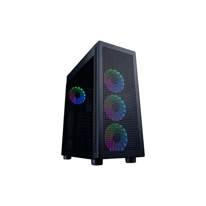 Hiditec Caja Gaming Semitorre H1 Air ARGB con 4 ventiladores ARGB, Panel Frontal Microperforado y USB-C