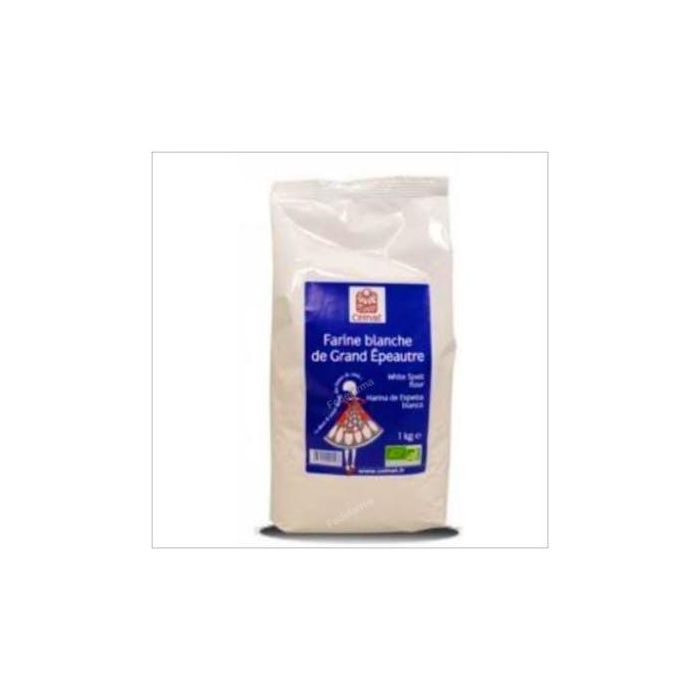 CELNAT Harina de Espelta Blanca 1 kg Bio, fuente de proteínas, para pan, bollería, salsas, certificado Ecocert