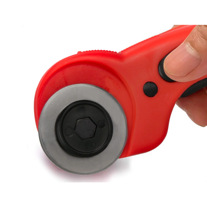 Q-connect Cúter Rotatorio XD-38, Cuchilla Circular 45 mm, 22x165x56 mm, Herramienta de Corte Preciso para Papel, Tela y Cuero 5