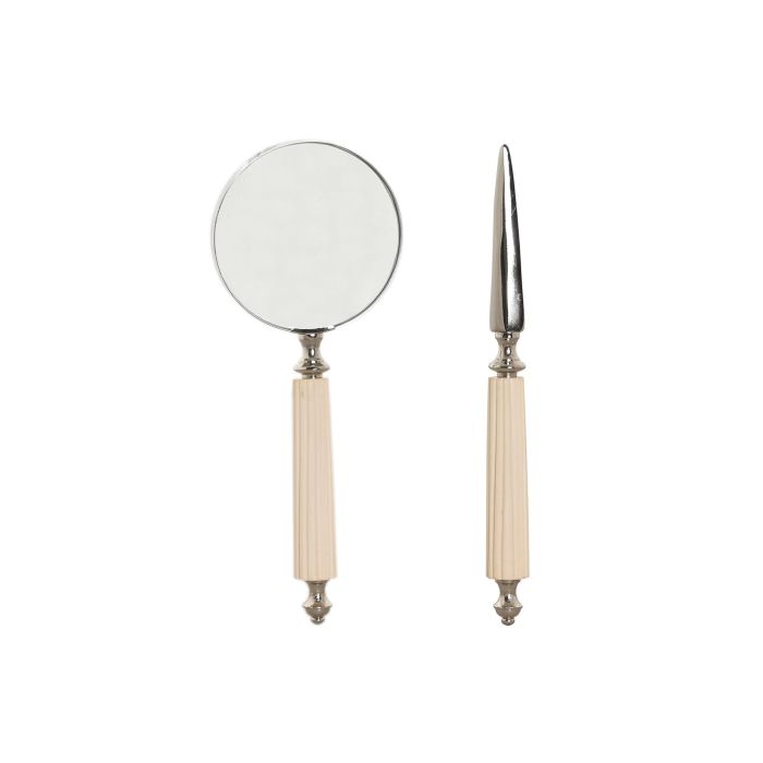 Lupa De Mano Colonial DKD Home Decor Blanco Plateado 8 x 30 x 8 cm Set de 2 1 Lupa De Mano Colonial DKD Home Decor Blanco Plateado 8 x 30 x 8 cm Set de 2 1
