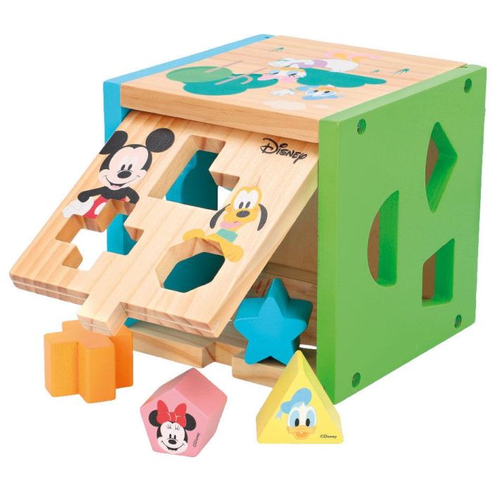 WOOMAX Cubo de madera de formas Mickey Minnie Disney 14 piezas +12 meses