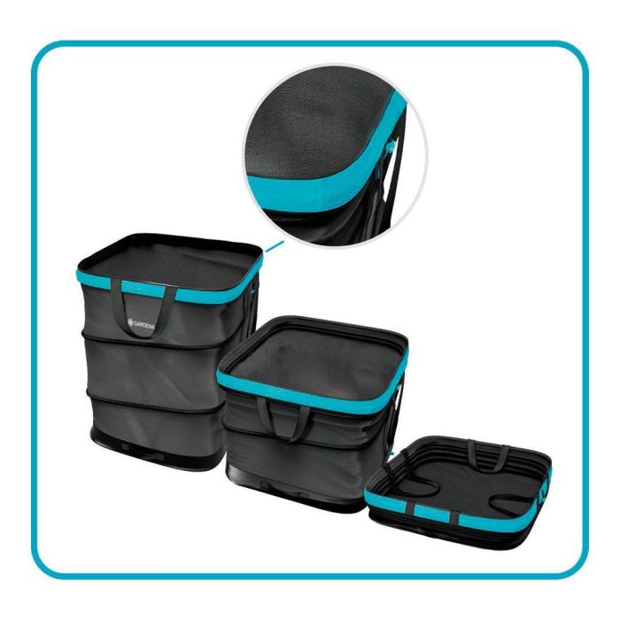 Gardena Saco de Jardín Cuadrado Pop Up 127 l para Recoger Hojas y Residuos con Fondo Reforzado