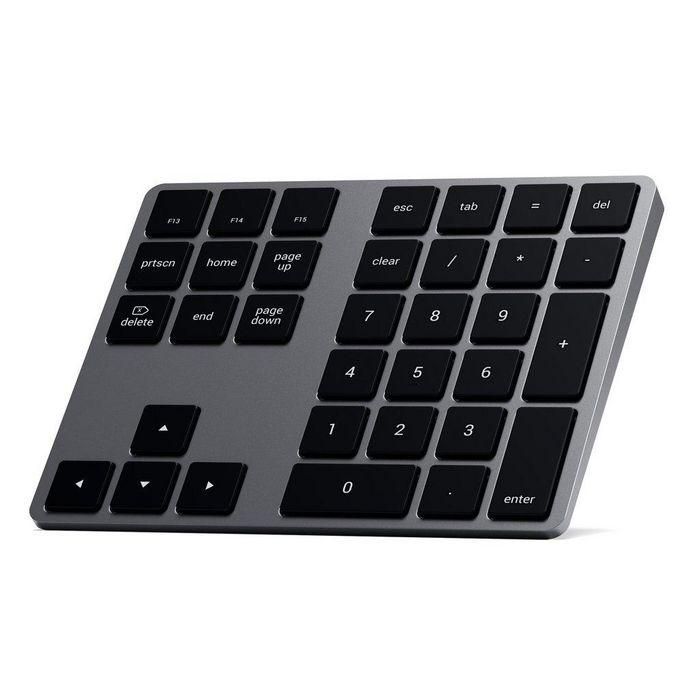 Satechi Teclado Numérico Extendido Bluetooth USB-C Space Gray con Teclas de Acceso Directo macOS y Teclado Numérico