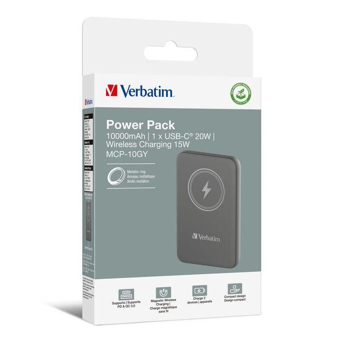Verbatim Charge 'n' Go Magnetic Wireless Power Bank 10000mAh Grey 4 Verbatim Charge 'n' Go Magnetic Wireless Power Bank 10000mAh Grey 4