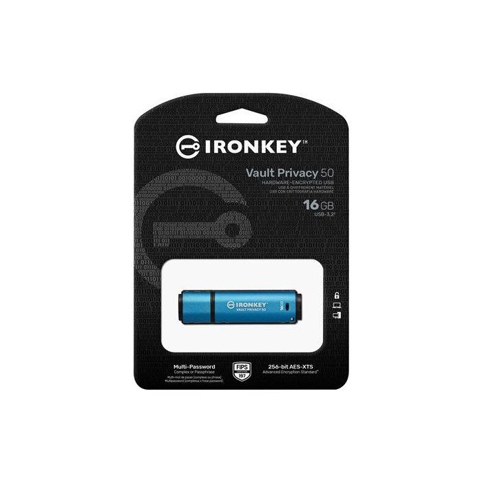 Kingston Ironkey Vault Privacy 50 Series VP50 Memoria USB 16 GB USB 3.2 Gen 1 Negra 2
