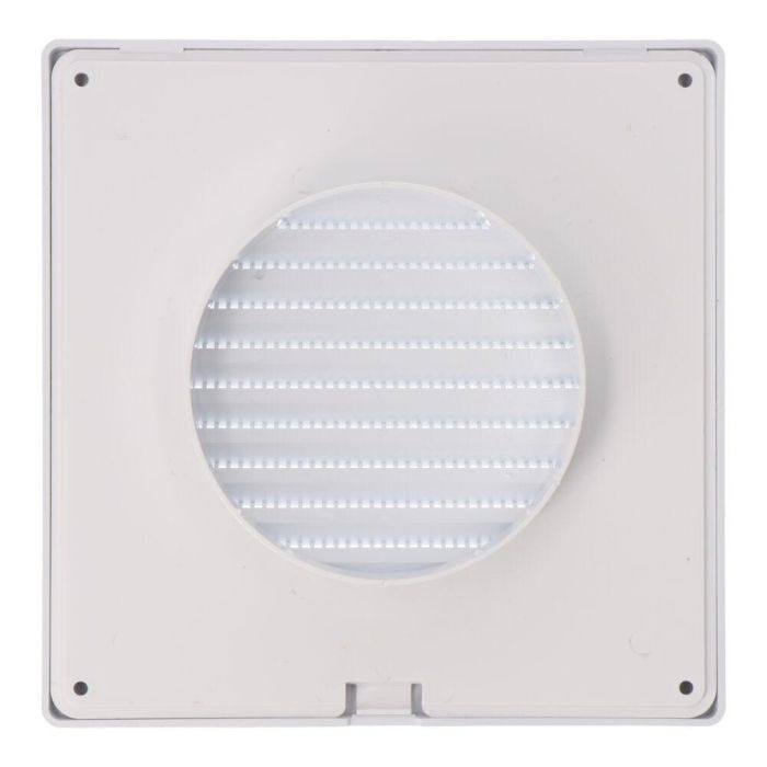 Edm Rejilla de Ventilación Cuadrada Empotrable ø 100mm con Mosquitera 170x170x10mm ABS Blanca 1