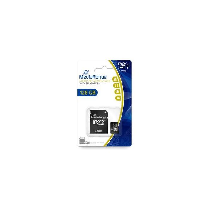 MediaRange Tarjeta MicroSD 128GB UHS-I Clase 10 con Adaptador