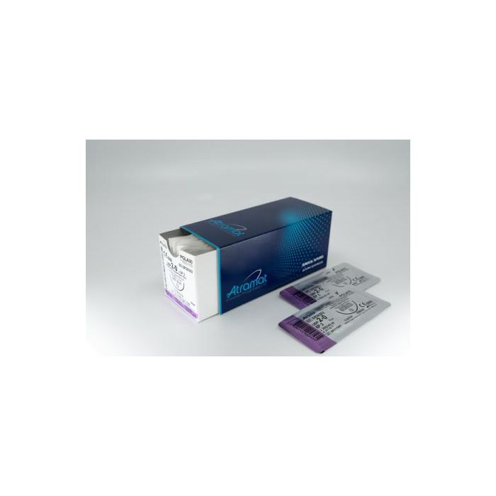 Atramat Sutura Absorbible Poliglactina 910 5-0 Aguja Triangular 3/8 16 mm 75 cm Violeta 12 Unidades Absorción 56-70 Días Atramat Sutura Absorbible Poliglactina 910 5-0 Aguja Triangular 3/8 16 mm 75 cm Violeta 12 Unidades Absorción 56-70 Días