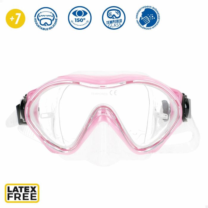Gafas de Buceo con Tubo AquaSport Azul Rosa (6 Unidades) 4 Gafas de Buceo con Tubo AquaSport Azul Rosa (6 Unidades) 4