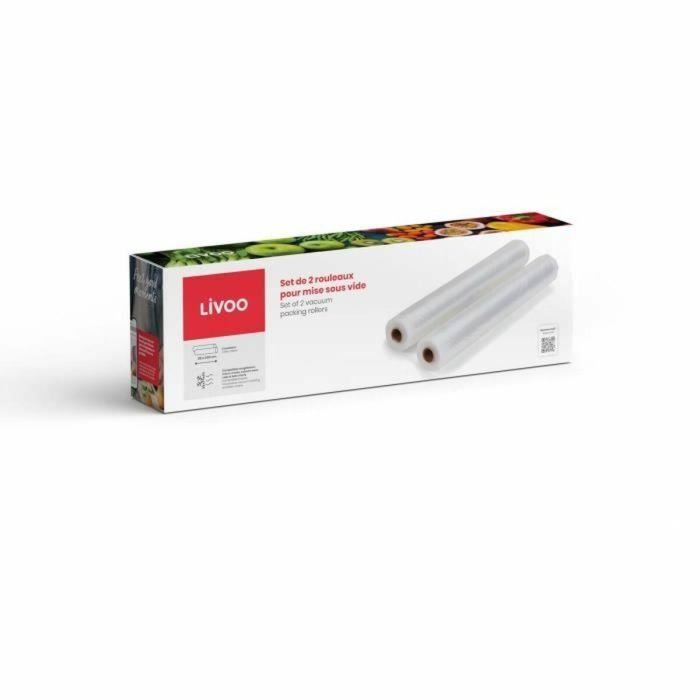 Juego de 2 rollos de vacío universales - LIVOO - DOM505 - 2 rollos - 28 cm x 3 m - Compatible con máquinas universales 1 Juego de 2 rollos de vacío universales - LIVOO - DOM505 - 2 rollos - 28 cm x 3 m - Compatible con máquinas universales 1
