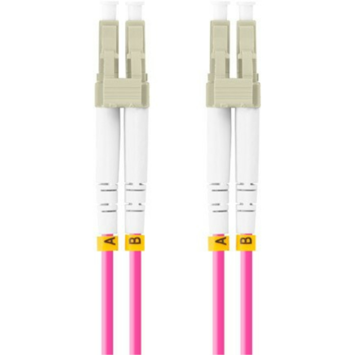 LANBERG FO-LULU-MD41-0005-VT Cable de Fibra Óptica LC a LC/UPC OM4 0,5 m Violeta