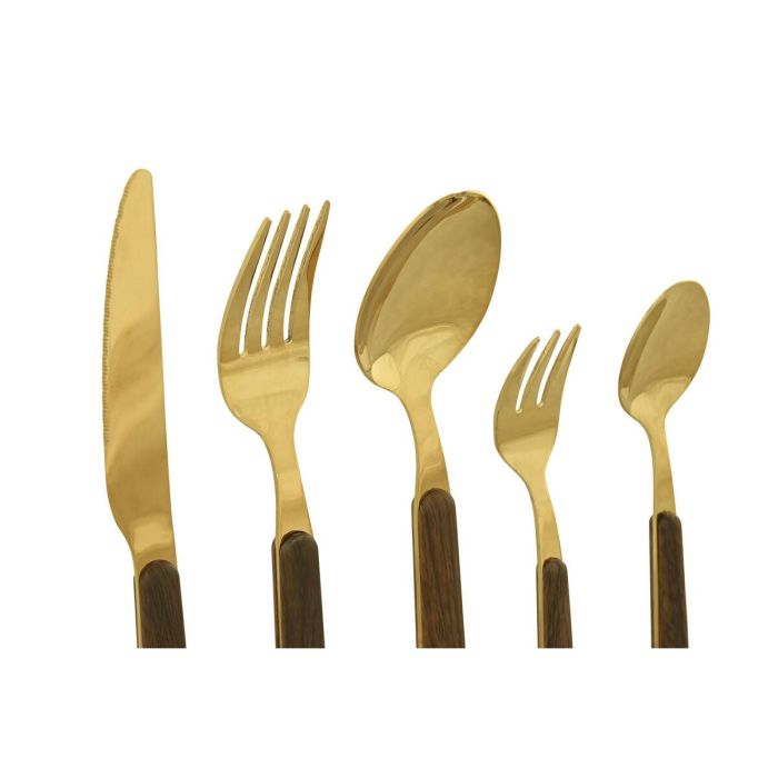 Cuberteria Glam DKD Home Decor Dorado Marron 7 x 24 x 17 cm Set de 20 3 Cuberteria Glam DKD Home Decor Dorado Marron 7 x 24 x 17 cm Set de 20 3