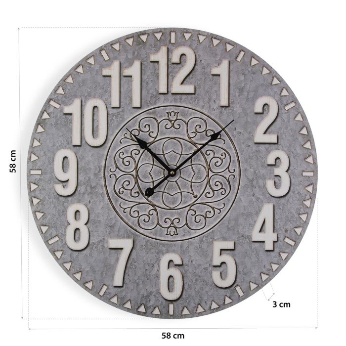 Reloj De Pared Madera 58Cm Versa (2 Unidades) 4 Reloj De Pared Madera 58Cm Versa (2 Unidades) 4