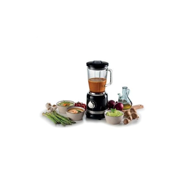 Ariete 585/02 Batidora de Vaso Moderna Negra con Vaso de Vidrio y 4 Cuchillas de Acero Inoxidable 6 Ariete 585/02 Batidora de Vaso Moderna Negra con Vaso de Vidrio y 4 Cuchillas de Acero Inoxidable 6