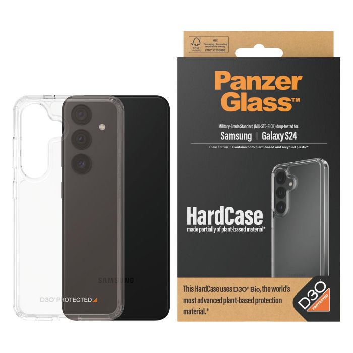 PanzerGlass HardCase con D3O para Samsung Galaxy S24 - Funda Transparente con Protección MIL-STD-810H - 100% Policarbonato Reciclado 1 PanzerGlass HardCase con D3O para Samsung Galaxy S24 - Funda Transparente con Protección MIL-STD-810H - 100% Policarbonato Reciclado 1