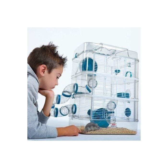 ZOLUX ZOL3336022060256 Jaula Rody3 Trio 3 niveles para hámsters, ratones y jerbos azul L 41 x P 27 x H 53 cm 3 ZOLUX ZOL3336022060256 Jaula Rody3 Trio 3 niveles para hámsters, ratones y jerbos azul L 41 x P 27 x H 53 cm 3