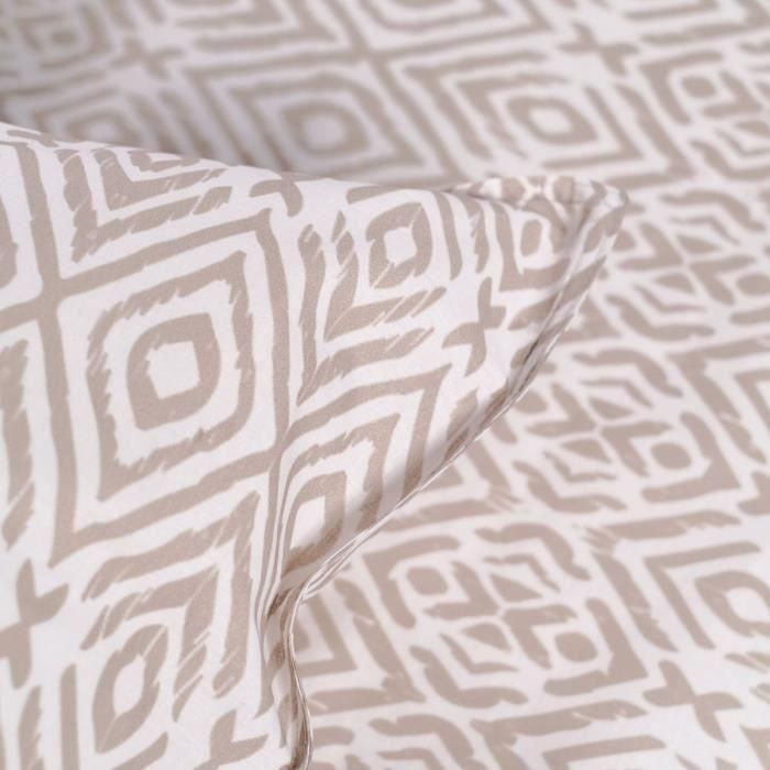 Juego de cama doble -TODAY - 240x200 cm - 100% Algodón - Beige y Blanco 2 Juego de cama doble -TODAY - 240x200 cm - 100% Algodón - Beige y Blanco 2