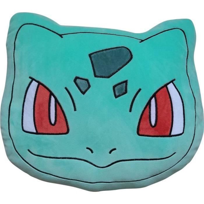 Pokemon POK3700891706742 Cojín 3D Premium Cara de Bulbasaur Microfibra 40 cm