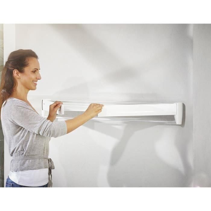 Leifheit TELEGANT 36 Protect Plus Secador de pared con 3,60 m de tendedero, toallero y dimensiones 72x37 cm 3