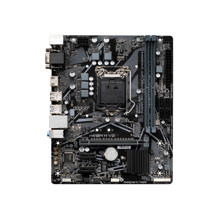 Gigabyte H410M H V2 G10 Placa Base Intel H410 LGA 1200 micro ATX para PC, compatible con procesadores Celeron, Core i3/i5/i7/i9 y Pentium 2
