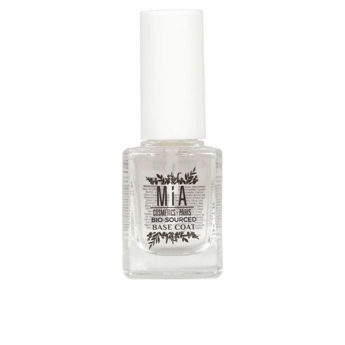 Mia Cosmetics Paris BIO-SOURCED Base Coat Esmalte Uñas Natural Fortalecedor con Neonyca, Brillo y Secado Rápido 11 ml