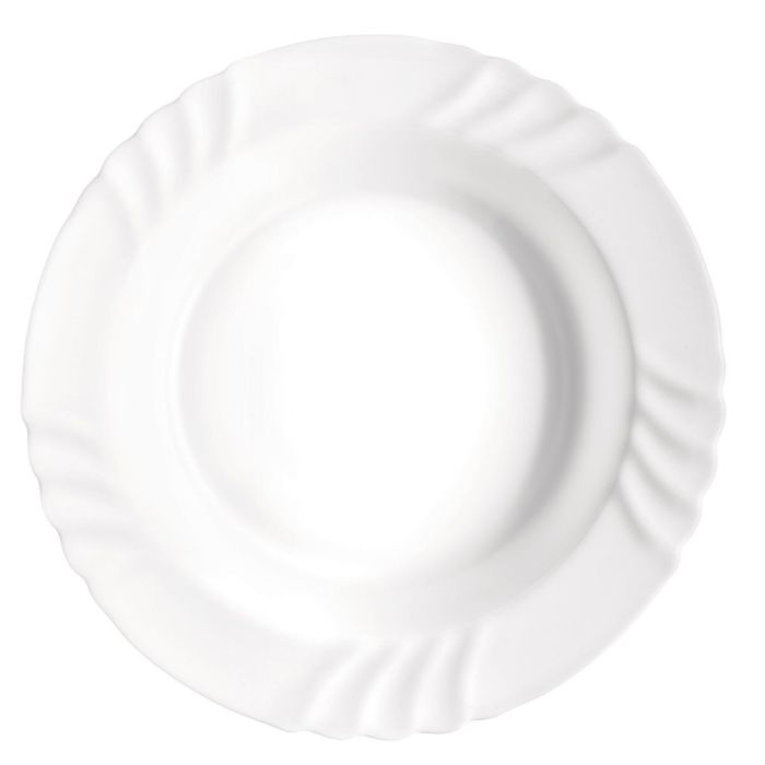 Bormioli Rocco Fuente Redonda Opal Ebro Vidrio Templado Extra Resistente 32 cm Blanca | Apto Microondas y Lavavajillas