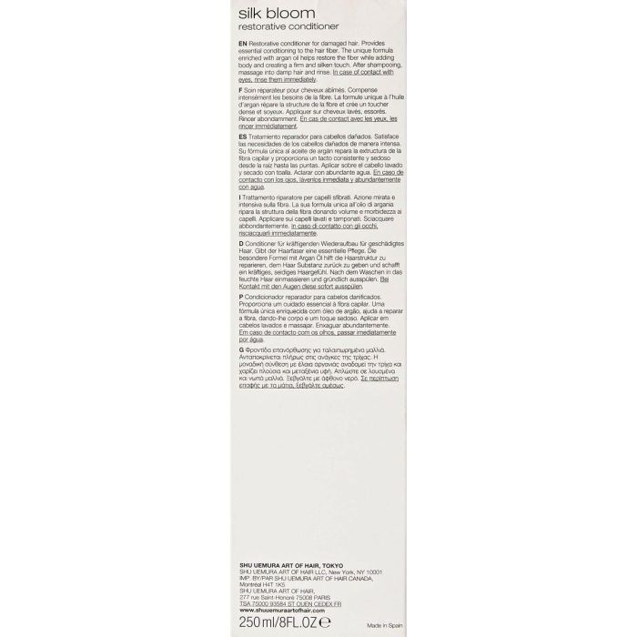 Shu Uemura Acondicionador SILK BLOOM Restaurador para Cabello Muy Dañado, Repara y Fortalece con Aceite de Argán 250 ml 1