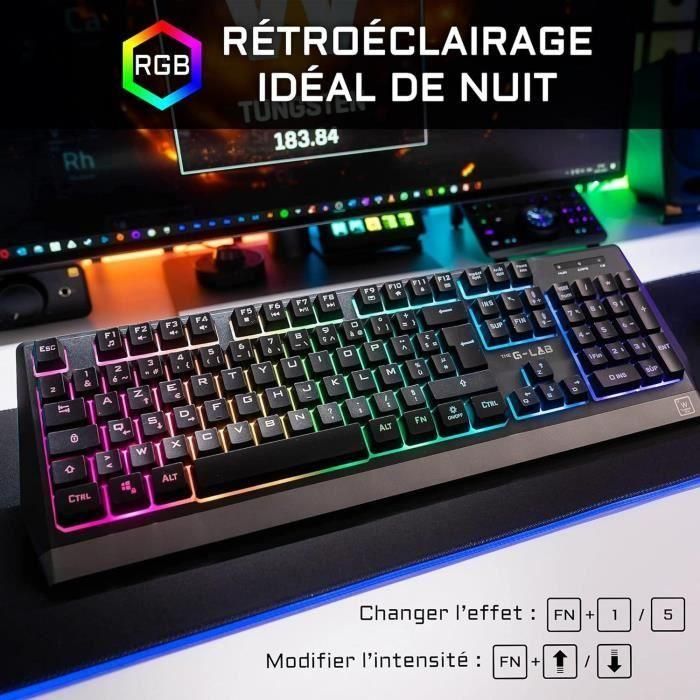 Teclado inalámbrico para juegos THE G-LAB KEYZ TUNGSTEN - Francés - AZERTY 2 Teclado inalámbrico para juegos THE G-LAB KEYZ TUNGSTEN - Francés - AZERTY 2