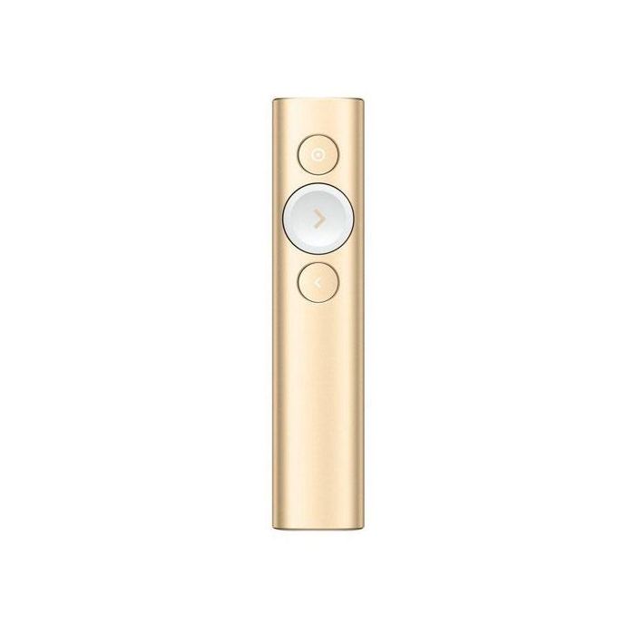 Logitech Puntero Laser Spotlight, Inalámbrico, 30 M., De Color Dorado Logitech Puntero Laser Spotlight, Inalámbrico, 30 M., De Color Dorado