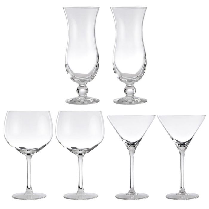 Day Juego de 6 Piezas Copas Coctelería: 2 Ginebra 640ml, 2 Martini 175ml, 2 Huracán 440ml 2