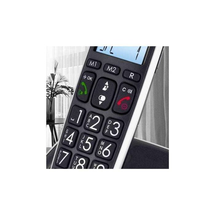SPC 7608N Teléfono Inalámbrico Digital DECT con Pantalla y Teclas Grandes, Volumen Amplificado +10dB, Manos Libres, Compatible Audífonos, Negro 2