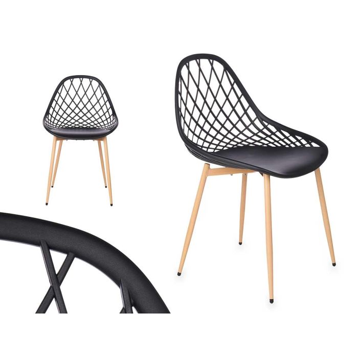 Silla Rejilla Negra Giftdecor 56X80CM (4 Unidades) Silla Rejilla Negra Giftdecor 56X80CM (4 Unidades)