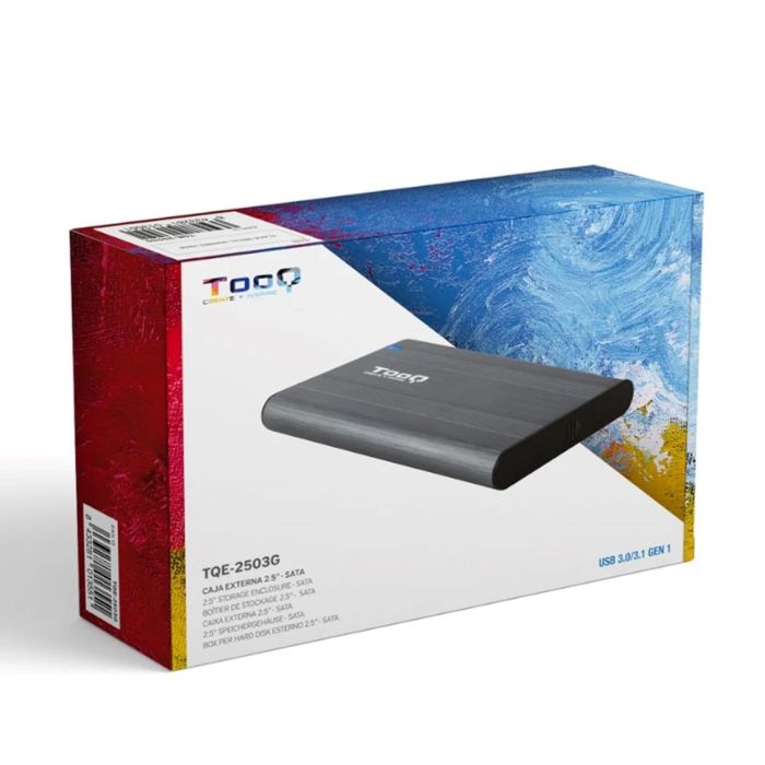 TooQ TQE-2503G Caja Externa para Disco Duro de 2.5" USB 3.1 Gris Sin Tornillos 3