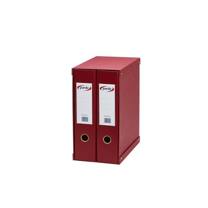 Modulo Archivadores Palanca Pardo Forrado Pvc 2 Uds.Fº 2 An.Mixtas 70Mm Rojo