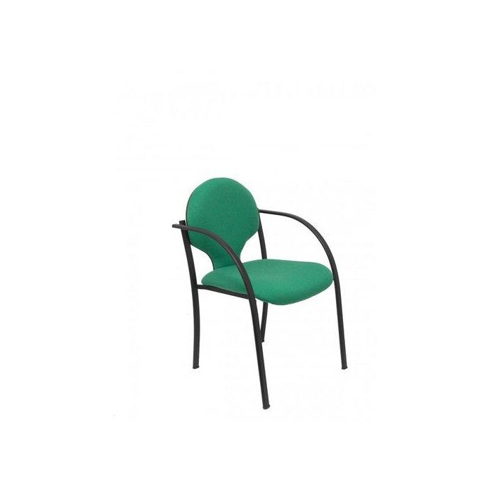 Silla Piqueras Y Crespo Hellin Confidente Ergonomica Con Brazos Fijos Apilable Estructura Negra Asiento Y Respaldo Tapizados Bali Verde Pack De 2