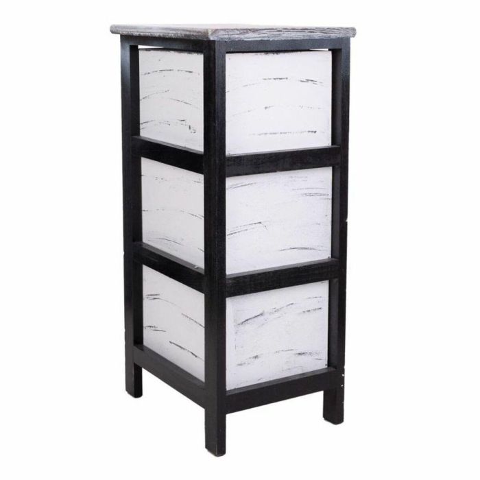 Cajonera Alexandra House Living Blanco Negro Madera de Paulonia 32 x 63 x 26 cm 4