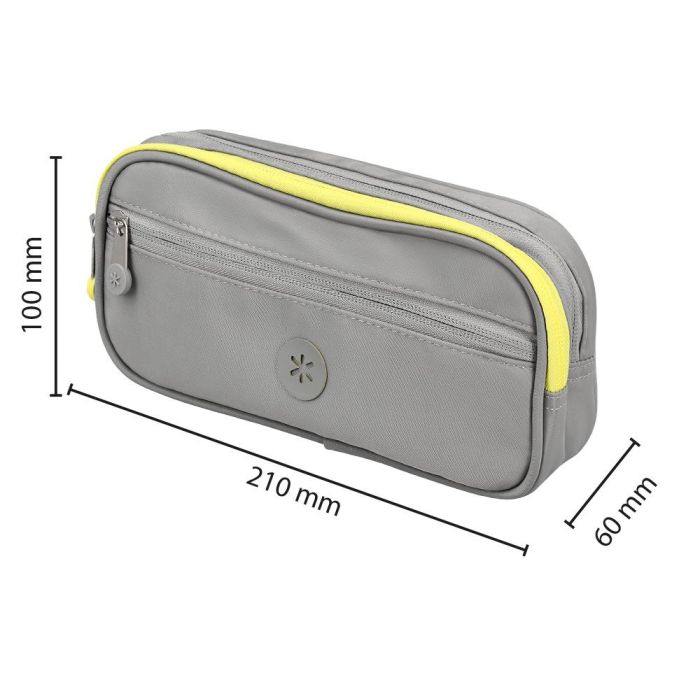 Estuche Portatodo Antartik 3 Compartimentos Compañero De Mochila Color Gris 100 X 60 X 220 mm 1