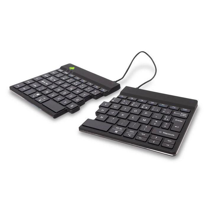 R-Go Tools Teclado ergonómico R-Go Split Break con software de descanso, dividido, AZERTY (FR), Bluetooth, negro