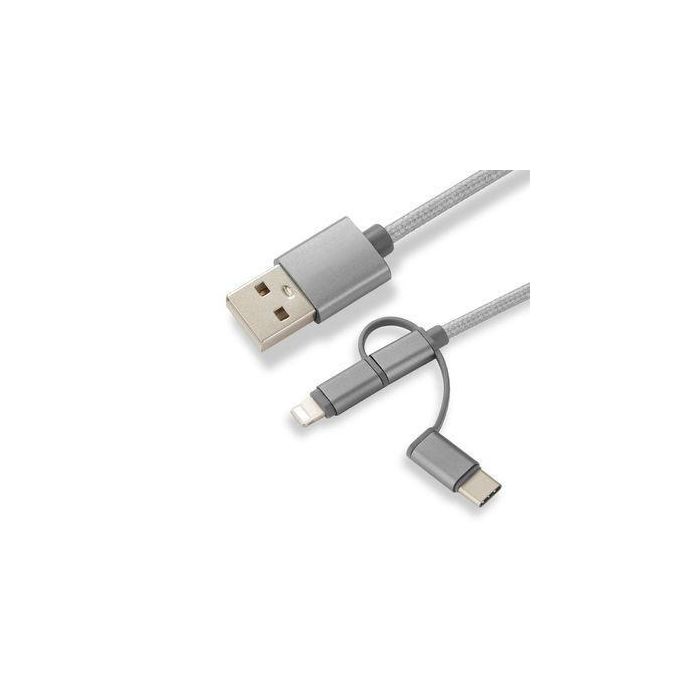 CoreParts 3-in-1 adapters Charging cable Micro USB, USB-C and Lightning Nylon Braided with 3 separate connectors 1M CoreParts 3-in-1 adapters Charging cable Micro USB, USB-C and Lightning Nylon Braided with 3 separate connectors 1M