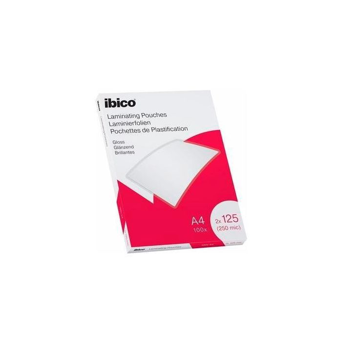 Ibico Fundas de Plastificar 2x125 Micras A4 Brillo Pack 100 Ud