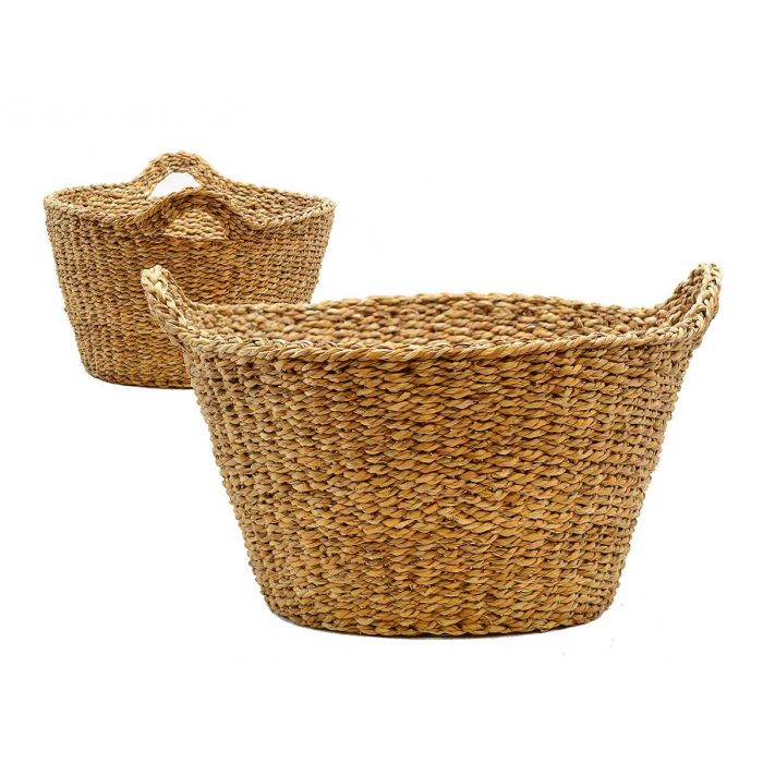 Giftdecor Cesto con Asa Redondo Mediano 14L Alga de Mar Marrón 43x26x37 cm (6 Unidades) Giftdecor Cesto con Asa Redondo Mediano 14L Alga de Mar Marrón 43x26x37 cm (6 Unidades)