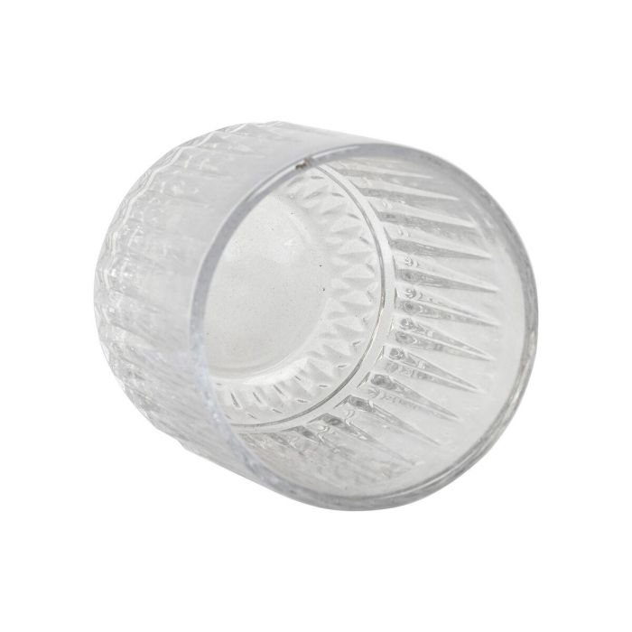 DKD Home Decor Vaso de Cristal Transparente 275ml Set de 6 Rayado, Apto para Lavavajillas y Microondas 1