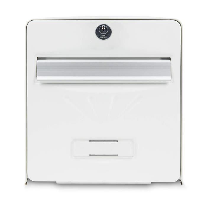 BURG WACHTER Buzón costero de acero galvanizado - Puerta trasera de cristal - Blanco 1 BURG WACHTER Buzón costero de acero galvanizado - Puerta trasera de cristal - Blanco 1